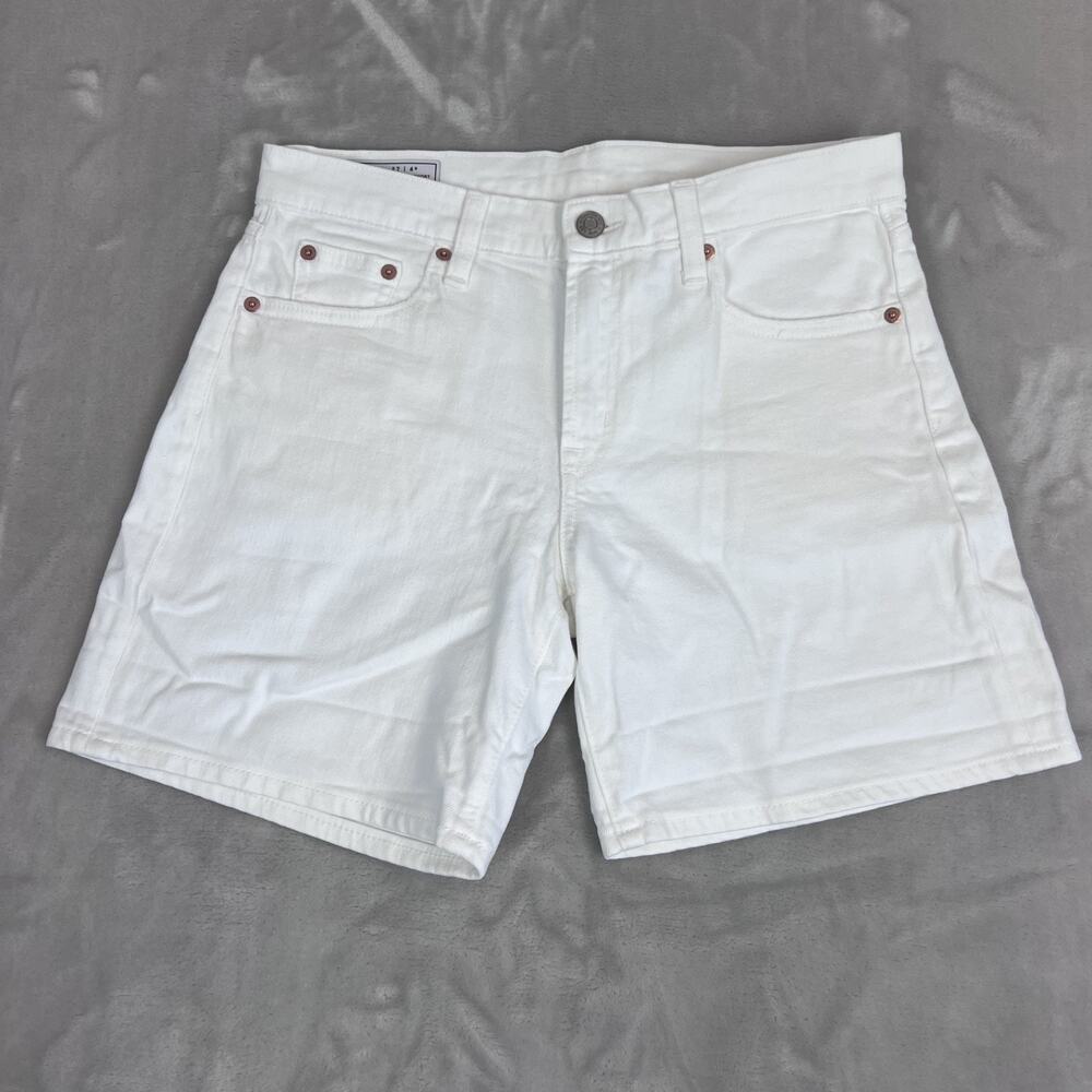 Gap Shorts Womens‎ 4/27 White Denim 5" Girlfriend Mid Rise Preppy Coastal Casual
